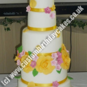 Roses Petunias Wedding Cake