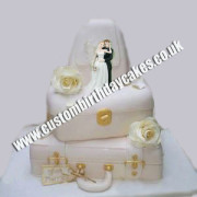 White Suitcase Wedding Cake