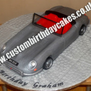 Silver Sports Car Cake