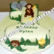 Jungle Animal Number Cake